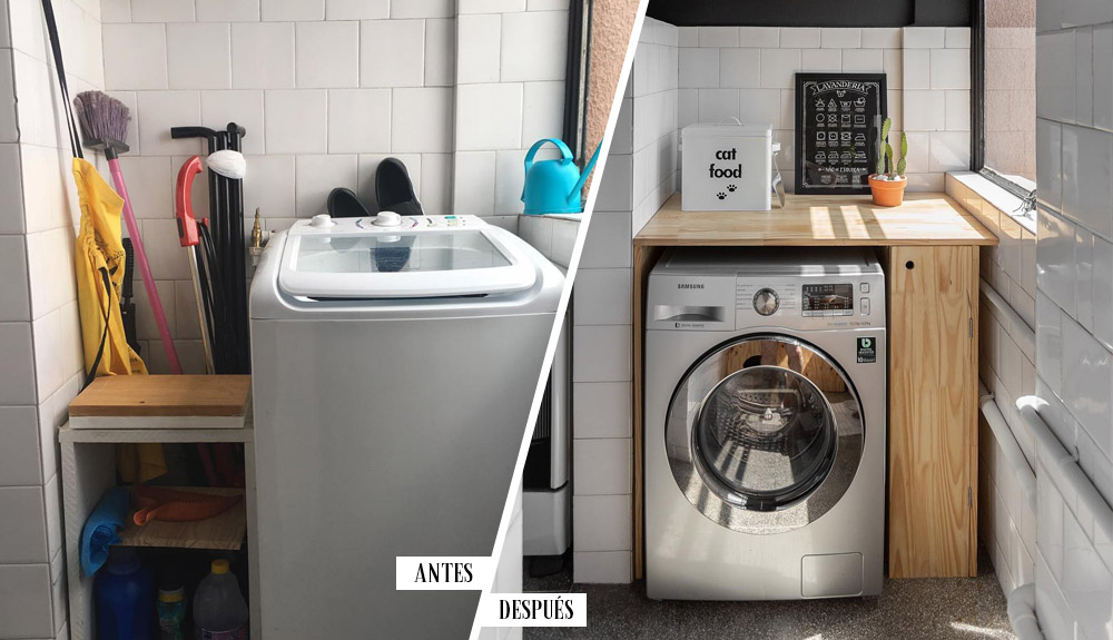 Antes y después de un pequeño lavadero