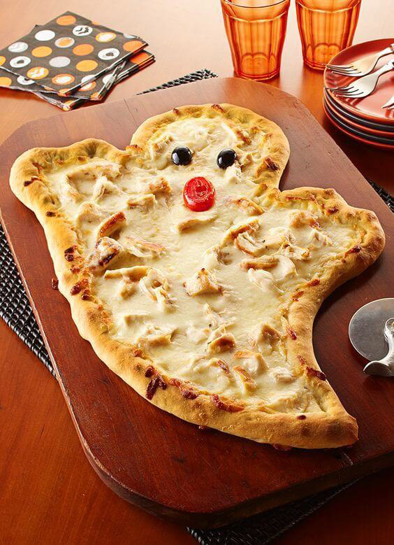 Pizza fantasma de Halloween