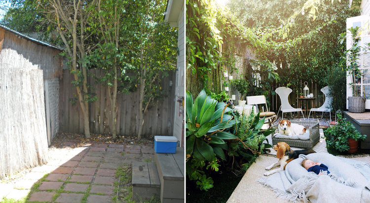 Antes y después de un patio acogedor