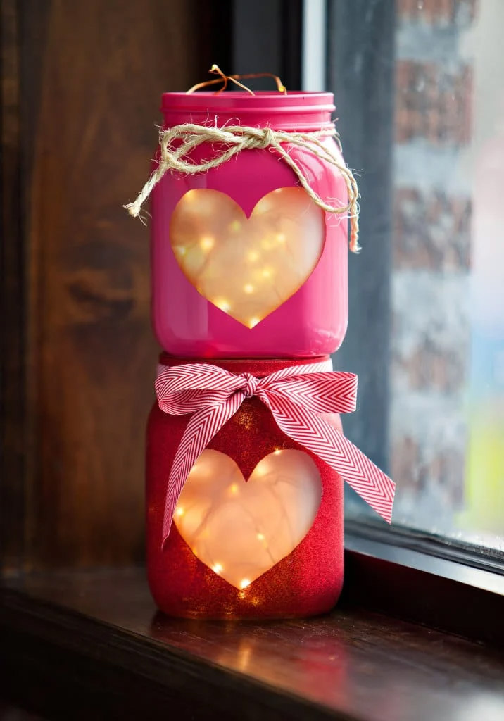 Botes de cristal con corazón de San Valentín