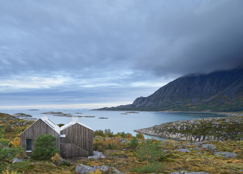 Cabaña noruega con vistas al mar